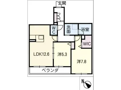 ツィプレッセン ハープス(2LDK/3階)の間取り写真