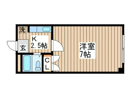澄川銀座パレス(1K/3階)の間取り写真