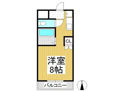 開運ハイツ南俣(1K/1階)の間取り写真