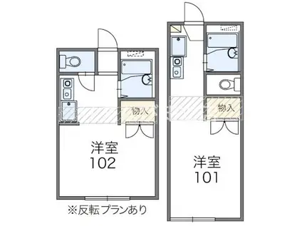 レオパレスWINGS(1K/2階)の間取り写真