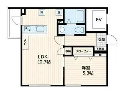 渋谷西原レジデンス(1SLDK/2階)の間取り写真