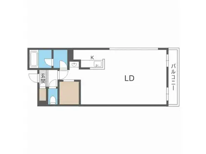 CASA DELLAMICO カーサデルアミコ(1K/4階)の間取り写真