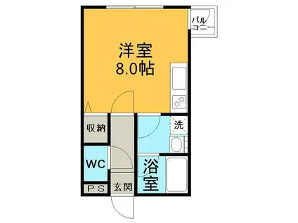 メゾン・ステラ(ワンルーム/2階)の間取り写真