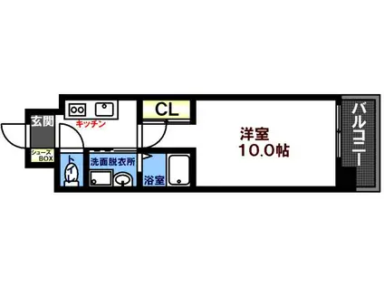 Lグランデ 大手町(1K/2階)の間取り写真