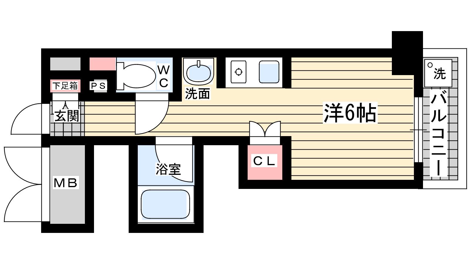 グロース西宮北口(ワンルーム/3階)の間取り写真