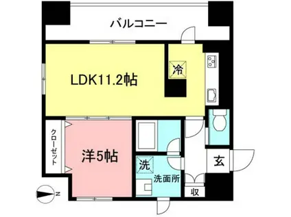 RIZ CHOFU(1LDK/7階)の間取り写真