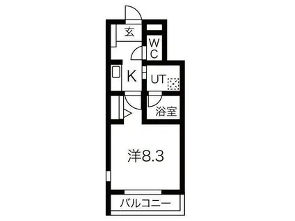 ラプロ藤ノ木(1K/3階)の間取り写真
