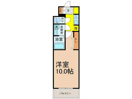 S-RESIDENCE春日井(1K/6階)の間取り写真