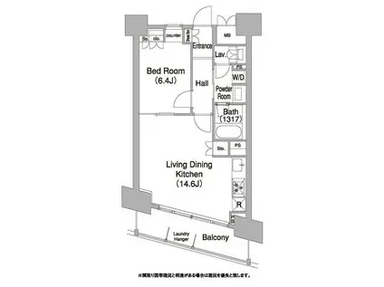 コンフォリア芝浦バウハウス(1LDK/2階)の間取り写真