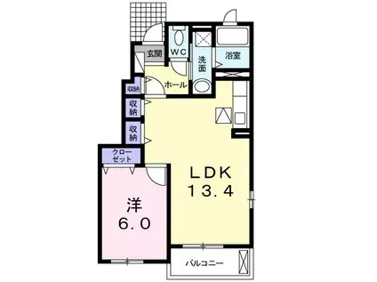 カーサステッラ(1LDK/1階)の間取り写真