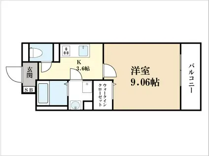 アールメゾン同志社駅前(1K/2階)の間取り写真