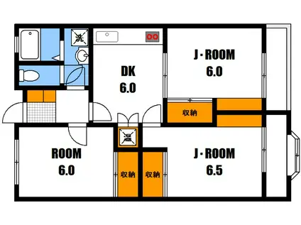 広島畳材古市ビル(3DK/5階)の間取り写真