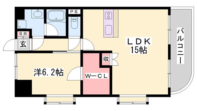 ヴェルドミールII(1LDK/3階)の間取り写真