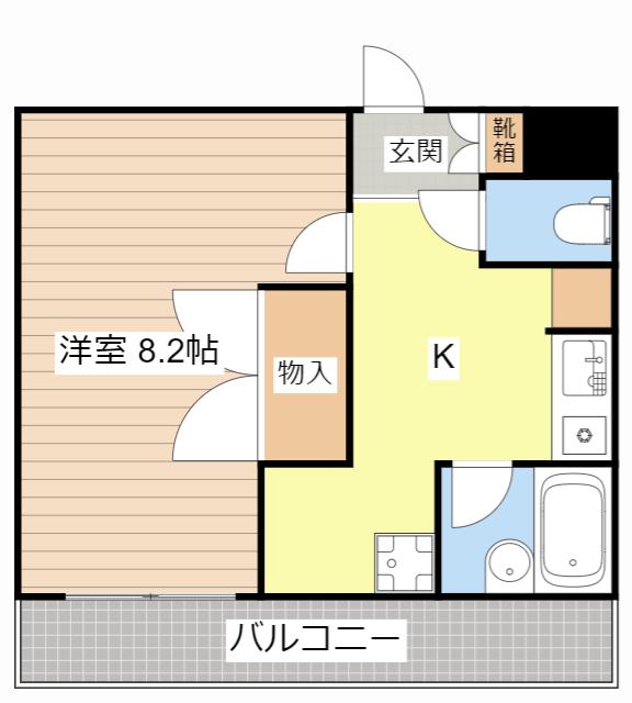 エスパシオ(1K/2階)の間取り写真