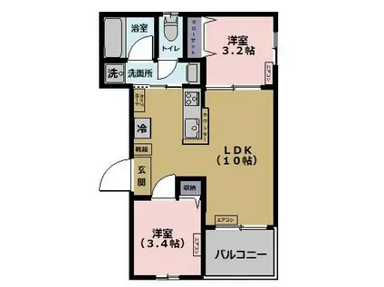 LINO35(2LDK/1階)の間取り写真