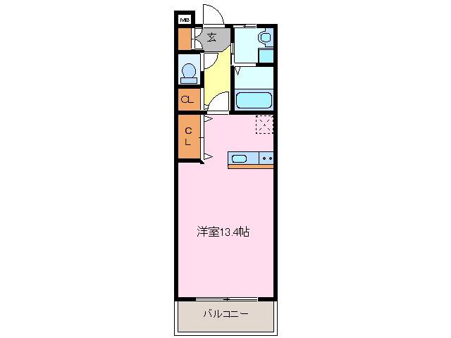キャッスル常滑(ワンルーム/1階)の間取り写真