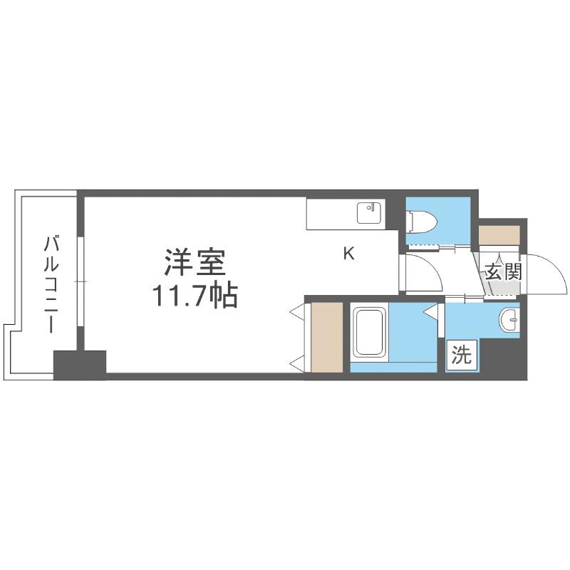 ティアラ本郷(1K/8階)の間取り写真