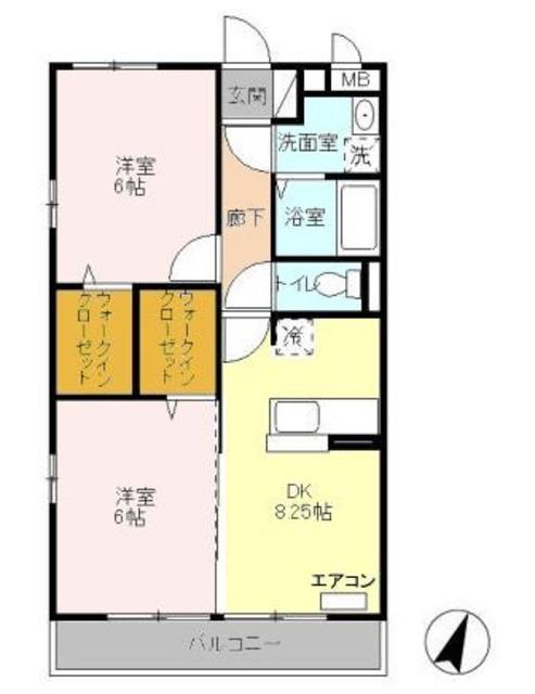 コンフォール瑞江III(2DK/1階)の間取り写真