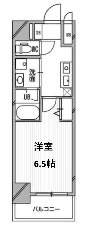 リレイション大国(1K/8階)の間取り写真