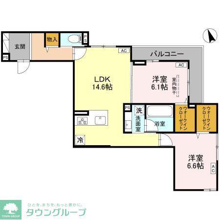 クレール(2LDK/2階)の間取り写真