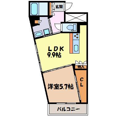 グランドゥール千種(1LDK/3階)の間取り写真