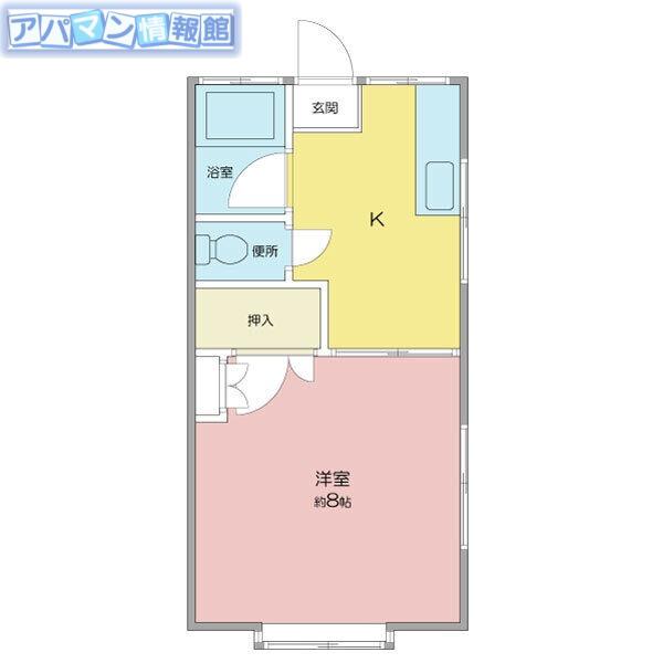 ロイヤルハウスII(1K/1階)の間取り写真
