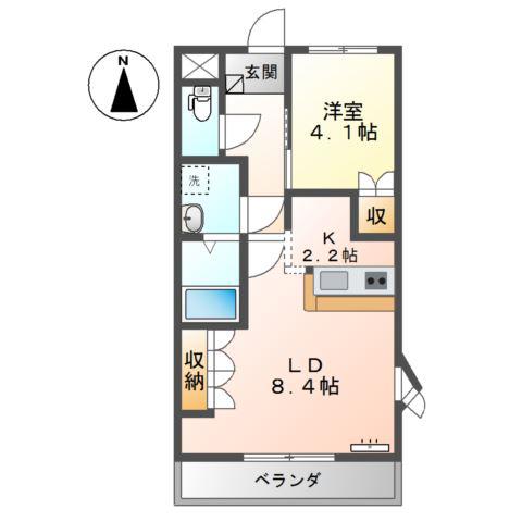 ラ・ティエラ(1LDK/1階)の間取り写真