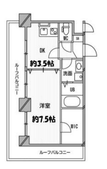スペーシア高円寺I(1DK/7階)の間取り写真