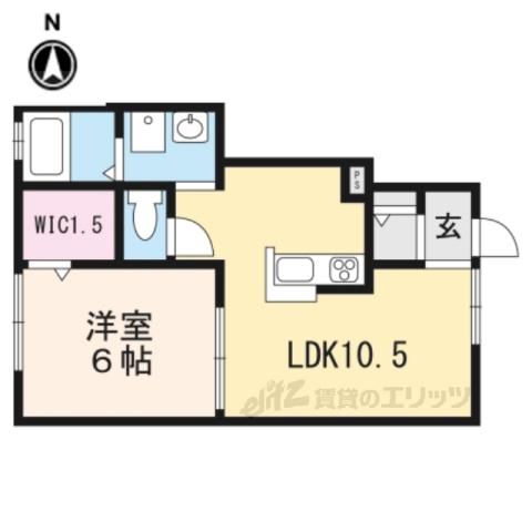 グリーン グラス2 A棟(1LDK/1階)の間取り写真
