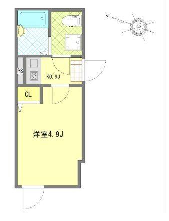 WELLBEING青砥I(1K/1階)の間取り写真