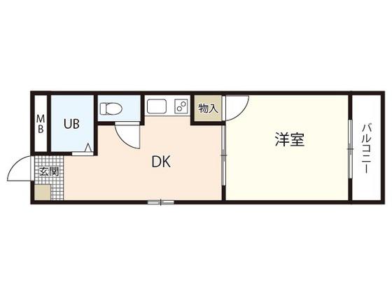 草津南ビル(1DK/3階)の間取り写真