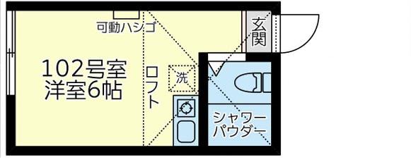 ユナイト上大岡パルフェット(ワンルーム/1階)の間取り写真