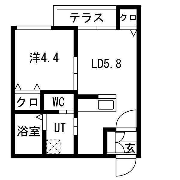 GRANMODE山鼻(1LDK/2階)の間取り写真