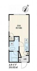 OAKREST恵比寿(ワンルーム/4階)の間取り写真