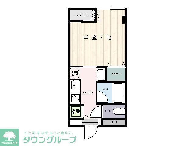増尾マンション(1K/4階)の間取り写真