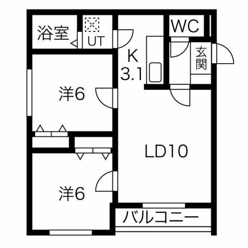 PRIMAVERA(2LDK/3階)の間取り写真
