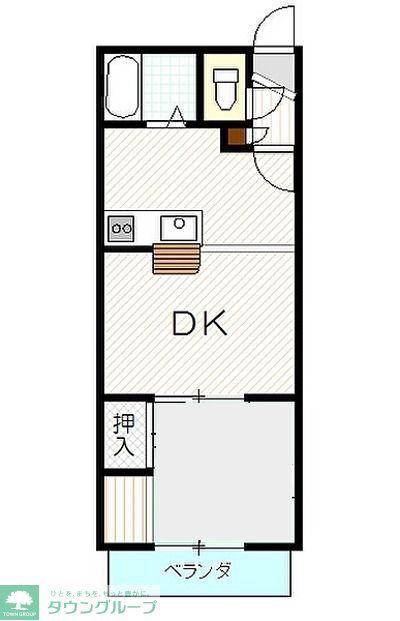 クロノス東松山(1DK/1階)の間取り写真