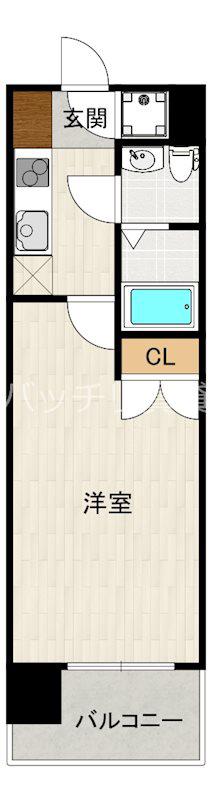 NO66 ギャランティー21博多(1K/13階)の間取り写真