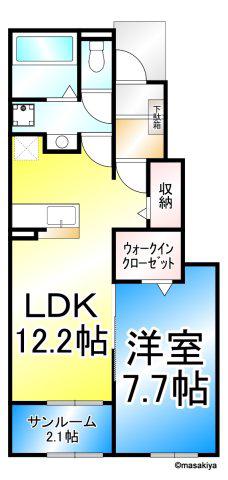 ソラティオ(1LDK/1階)の間取り写真