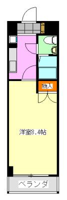 ジュモー京成船橋(1K/7階)の間取り写真