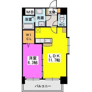 プレジデント正弥久留米駅前(1LDK/2階)の間取り写真