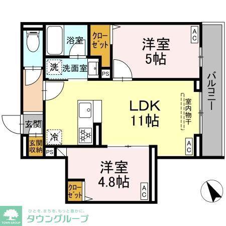 セレスティア桜上水(2LDK/2階)の間取り写真