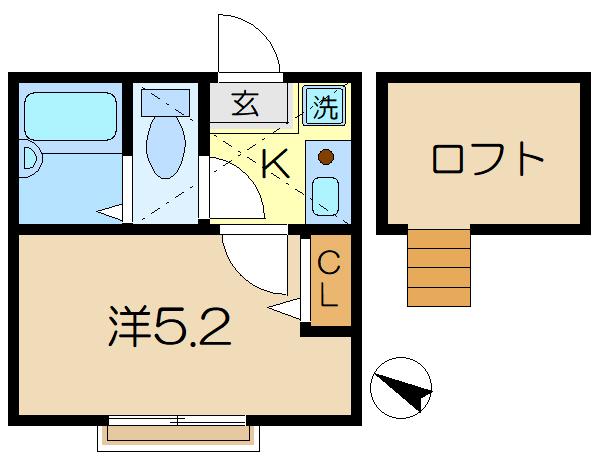 プラナス上大岡(1K/2階)の間取り写真
