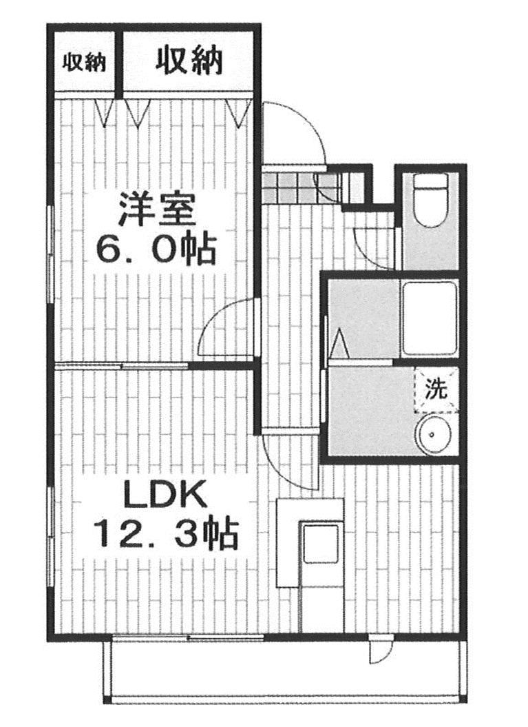 コモドカーサ(1LDK/1階)の間取り写真