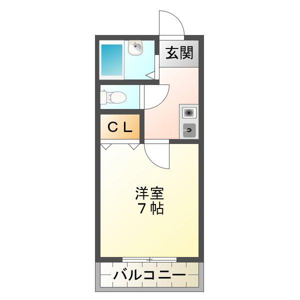 PEARLY(1K/2階)の間取り写真