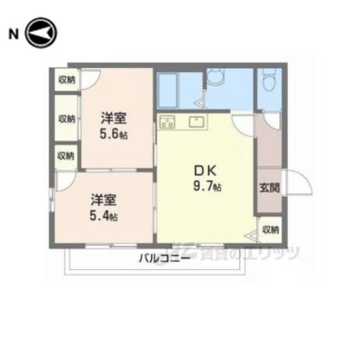 アクロポリスT(2LDK/1階)の間取り写真