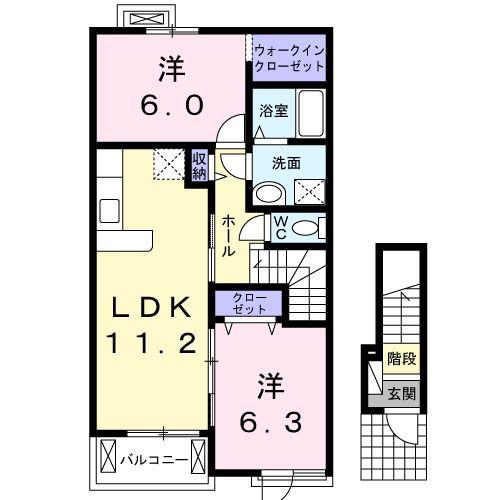 KOKOの家(2LDK/2階)の間取り写真