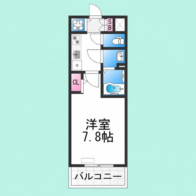 ALIVIS堺浜寺(1K/9階)の間取り写真