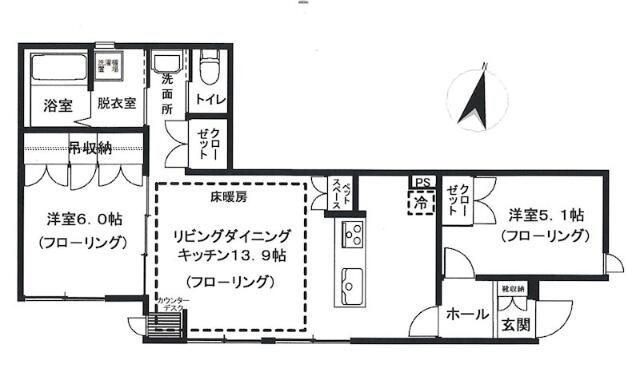 KM FIVE(2LDK/1階)の間取り写真