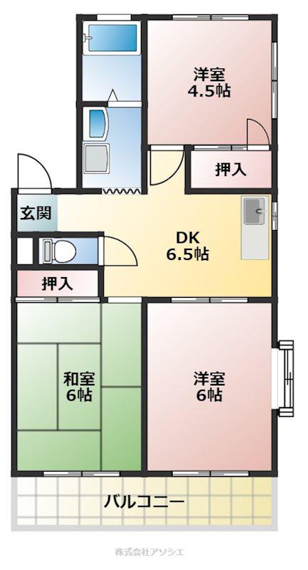若葉マンション(3DK/1階)の間取り写真